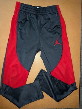Jordan Kids' Black & Red Athletic Track Pants